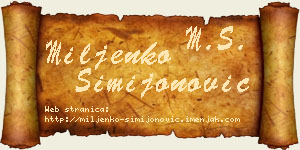 Miljenko Simijonović vizit kartica